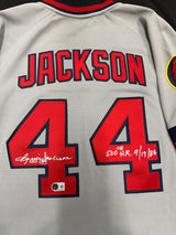 Reggie Jackson 500th HR 9/17/84 Signed Authentic Angels Mitchell & Ness Beckett
