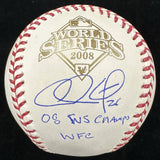 Chase Utley 08 WS Champs WFC Signed 2008 World Series Logo Baseball Fanatics 