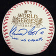 Mitchell Boggs 2011 WS Champs Signed 11 World Series Logo Baseball JSA