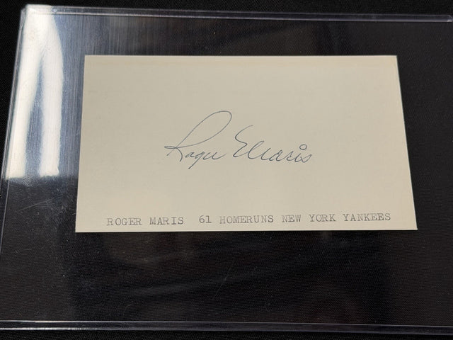Roger Maris Signed Index Card JSA LOA