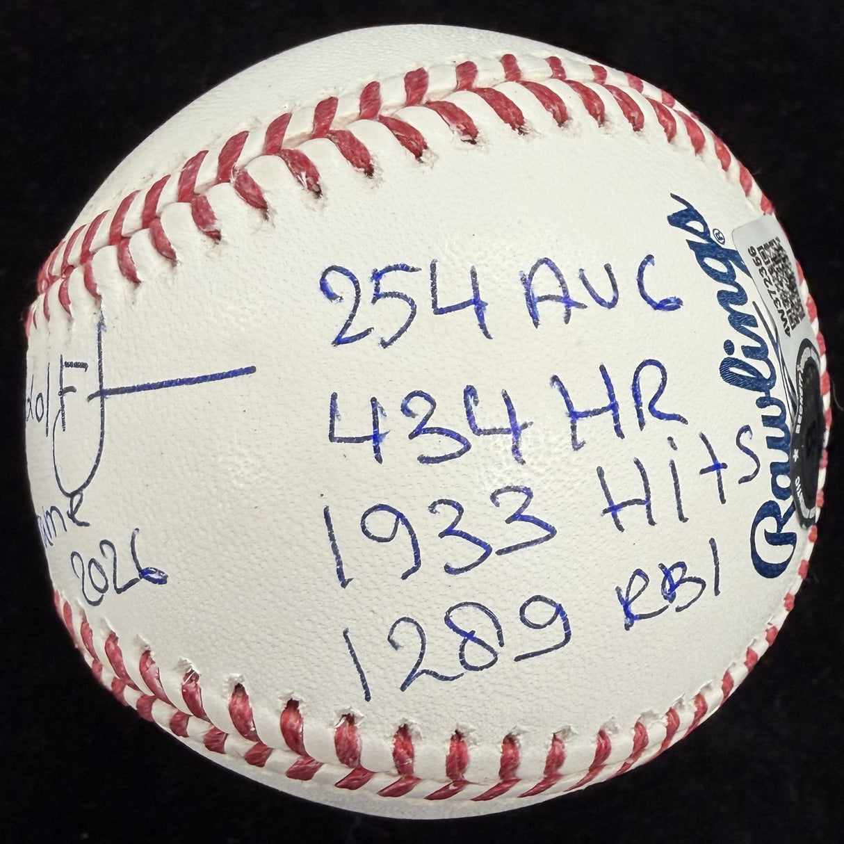 Andruw Rudolf Jones HOF 2026 Signed Stat Baseball Beckett Witness Holo