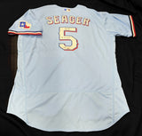 Corey Seager 23 WS Champs Signed Texas Rangers Authentic Jersey MLB Holo Fanatic