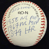 Orlando Cepeda HOF 99 Signed RJ Stat Baseball HMG Holo