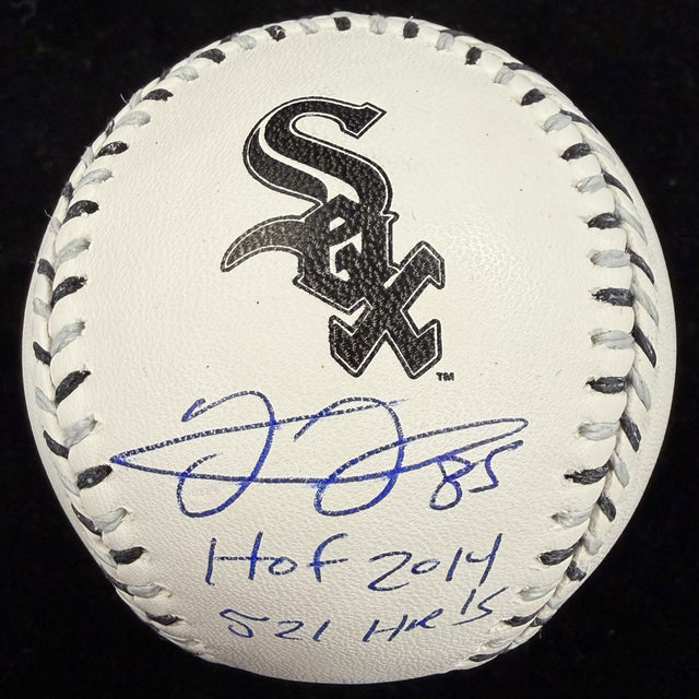 Frank Thomas 521 HRs HOF Chicago White Sox Signed Team Stitch Logo Baseball BAS