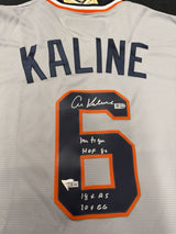Al Kaline 4 Inscription Signed Tigers Coop Collection Stat Jersey Fanatics MLB 