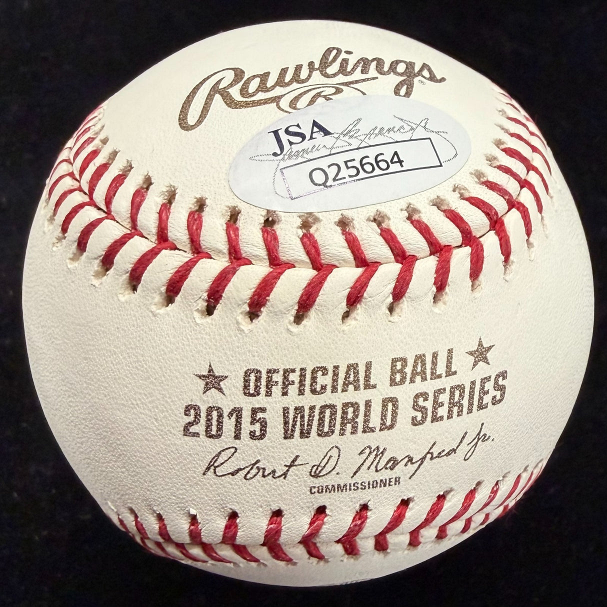 Yordano Ventura Signed 2015 World Series Logo Baseball JSA
