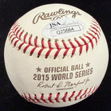 Yordano Ventura Signed 2015 World Series Logo Baseball JSA