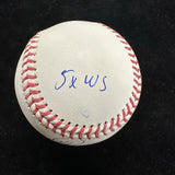 Jorge Posada 5 Inscription Signed Stat Baseball JSA Witness 