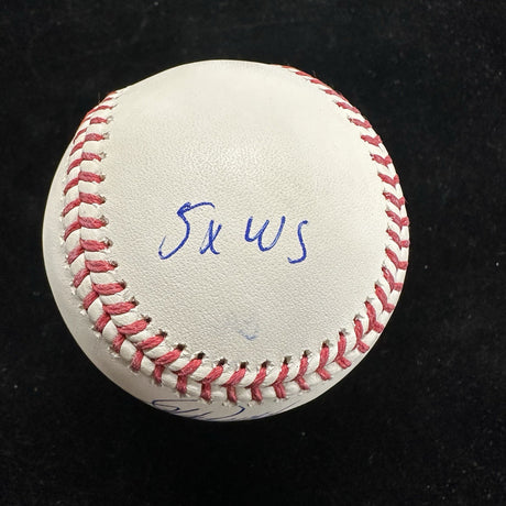 Jorge Posada 5 Inscription Signed Stat Baseball JSA Witness 