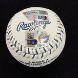 Aaron Judge Signed Yankees Team Stitch Logo Baseball MLB Holo Fanatics 