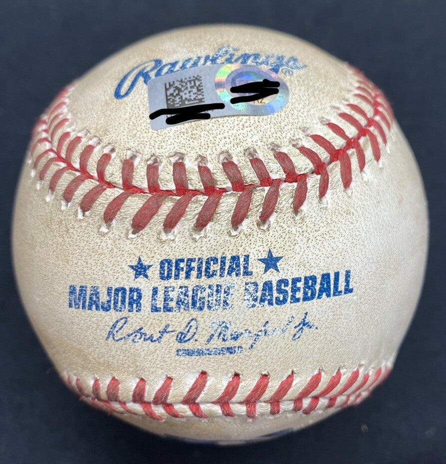 Mike Trout Game Used Signed Career Hit #698 Baseball MLB Holo Angels