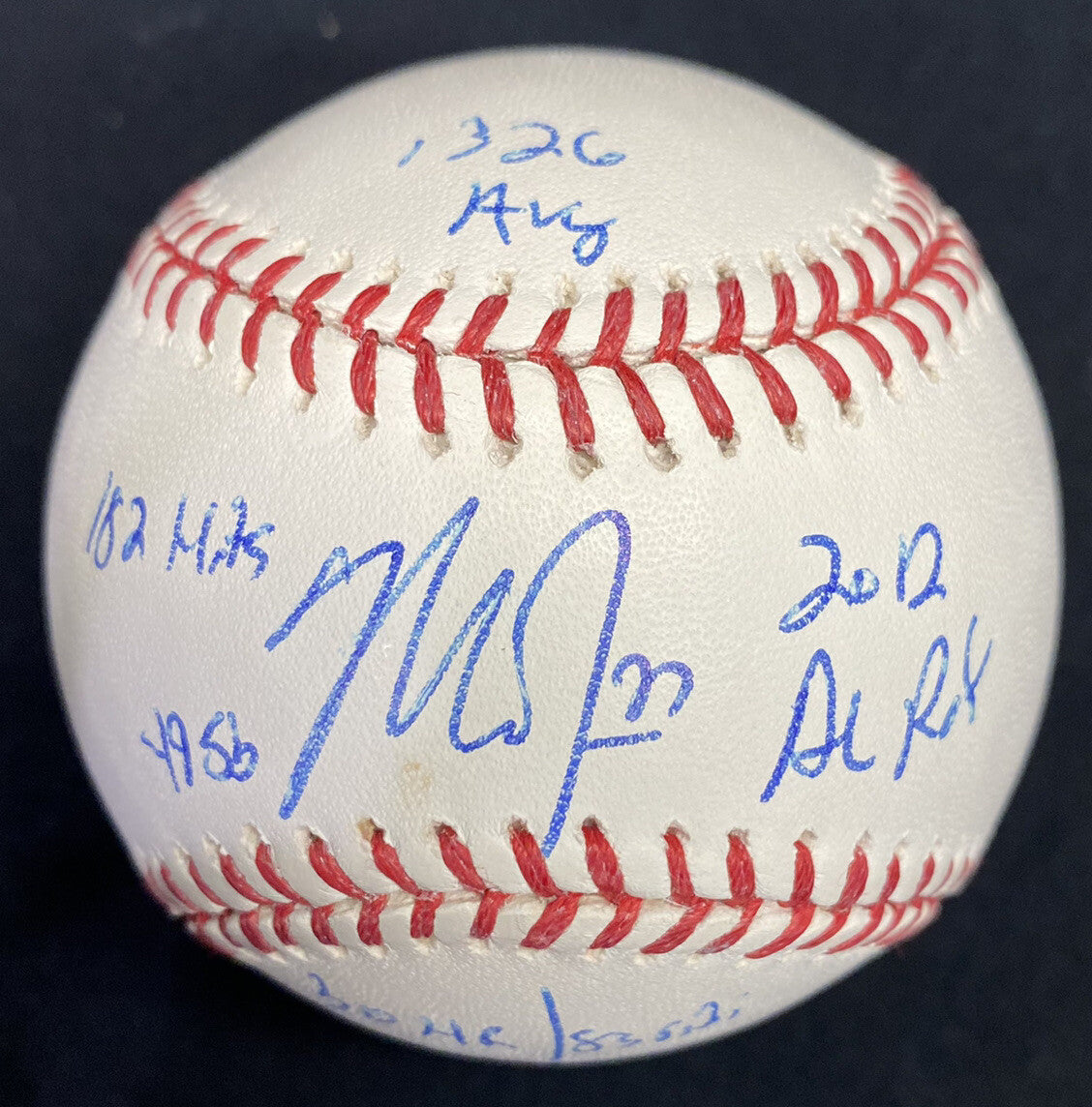 Mike Trout 2012 AL ROY Stat Signed Rookie Sig Baseball MLB Holo Hologram