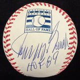 Johnny Bench HOF 89 Signed Hall of Fame Logo Baseball MLB Holo Fanatics Holo