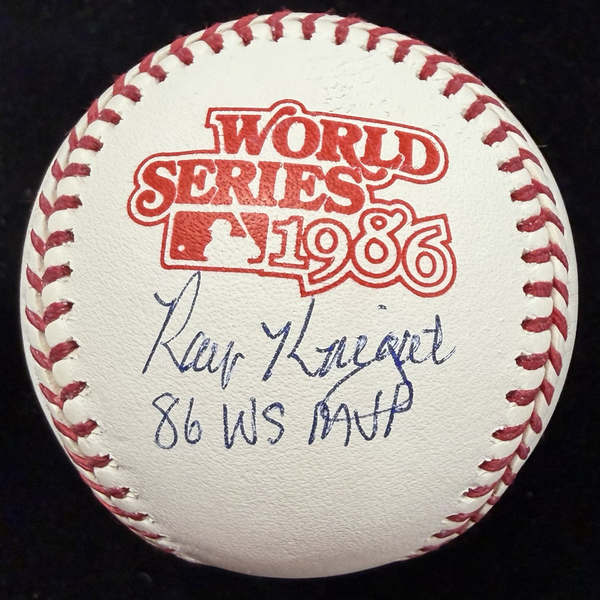 Ray Knight 86 WS MVP Signed 1986 World Series Logo Baseball Beckett