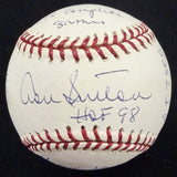 Don Sutton Signed Reggie Jackson Stat Baseball Complete Box Bag Cert