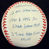 Magic Johnson Signed RJ Reggie Jackson Stat Baseball HMG Hologram