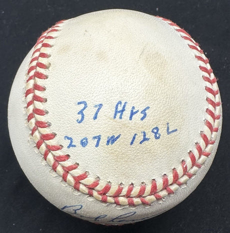 Bob Lemon HOF 76 #21 Signed Stat Baseball JSA