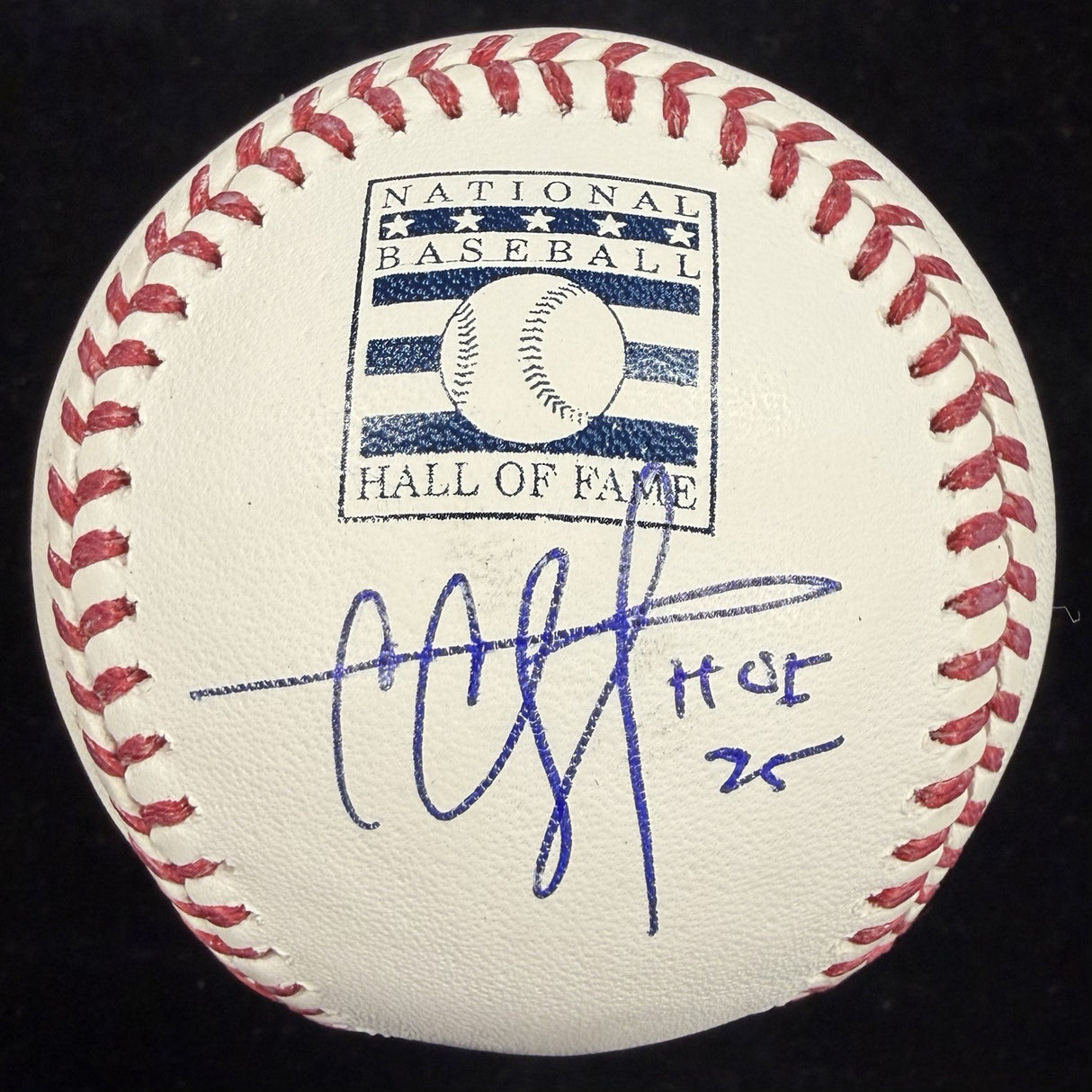 CC Sabathia HOF 25 Signed Hall Of Fame Logo Baseball Beckett Witness Holo
