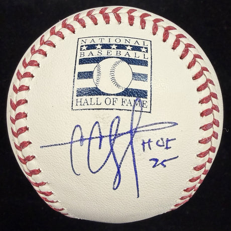 CC Sabathia HOF 25 Signed Hall Of Fame Logo Baseball Beckett Witness Holo