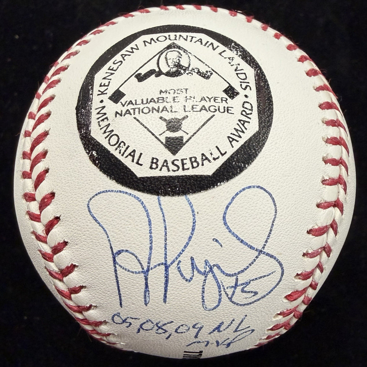 Albert Pujols 05, 08, 09 NL MVP Signed MVP Logo Baseball Beckett Witness