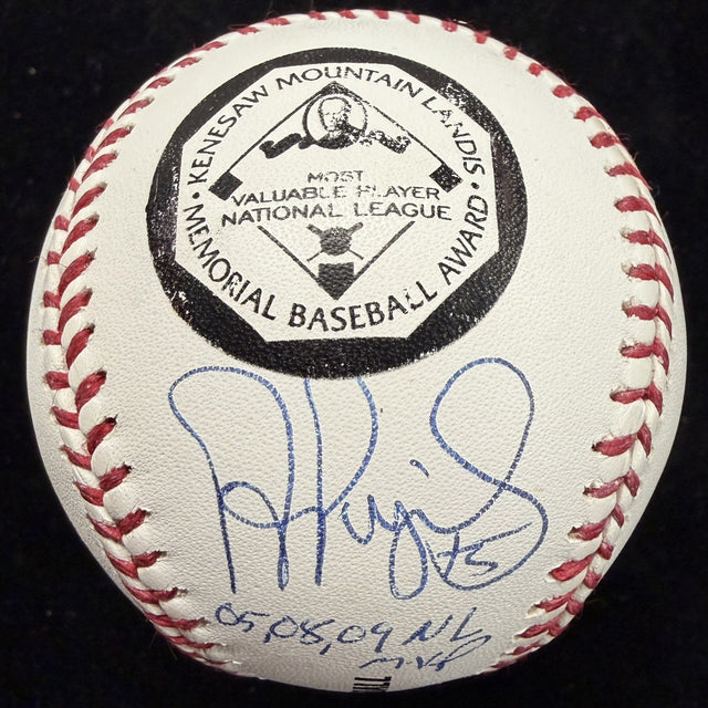 Albert Pujols 05, 08, 09 NL MVP Signed MVP Logo Baseball Beckett Witness