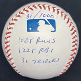 Gary Carter HOF 2003 Signed Stat Baseball PSA/DNA Holo RJ Holo