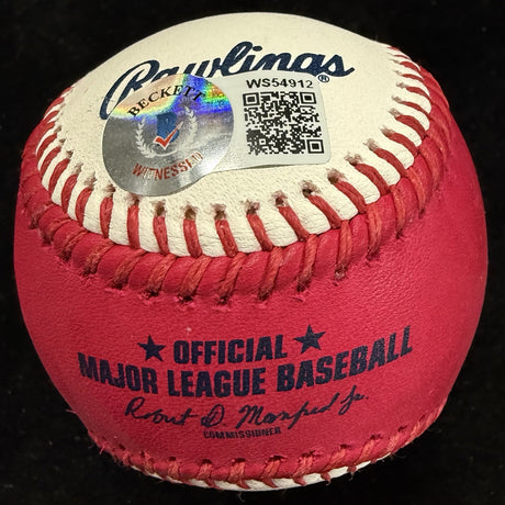 Albert Pujols Signed 2022 Home Run Derby Logo Baseball Beckett Witness