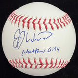 JJ Wetherholt Matthew 6:34 Signed Baseball Beckett Witness Holo