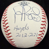 Albert Pujols Angels 2012-2021 Signed Angels 60th Logo Baseball BAS Witness Holo
