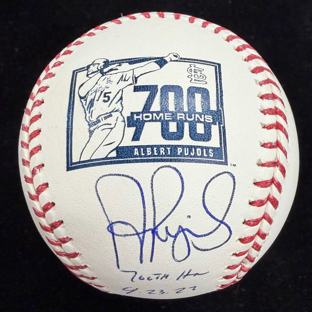Albert Pujols 700th HR 9/23/22 Signed 700 Home Run Logo Baseball Beckett Witness
