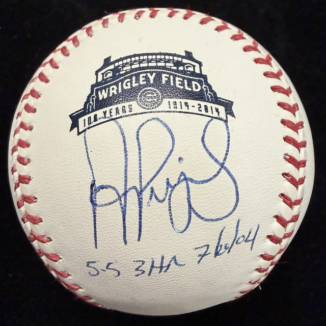 Albert Pujols 5-5 Wrigley Field 100th Logo Signed Baseball Beckett Witness Holo