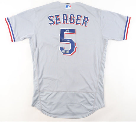 Corey Seager 23 WS MVP Signed Authentic Nike Rangers Jersey MLB Holo Fanatics