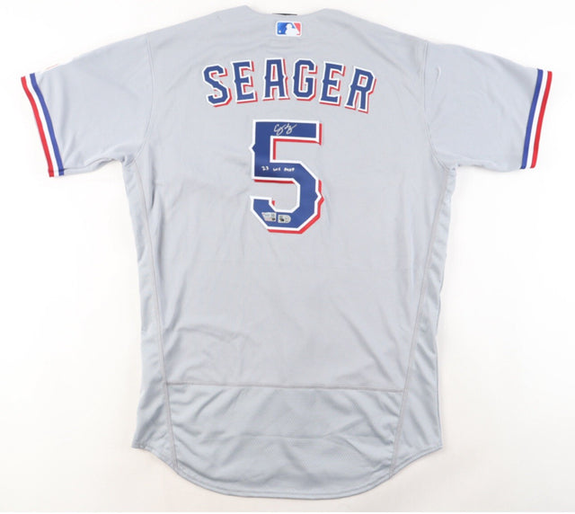 Corey Seager 23 WS MVP Signed Authentic Nike Rangers Jersey MLB Holo Fanatics