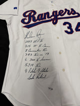 Nolan Ryan Signed Strikeout Stat Authentic Russell Rangers Jersey MLB Holo