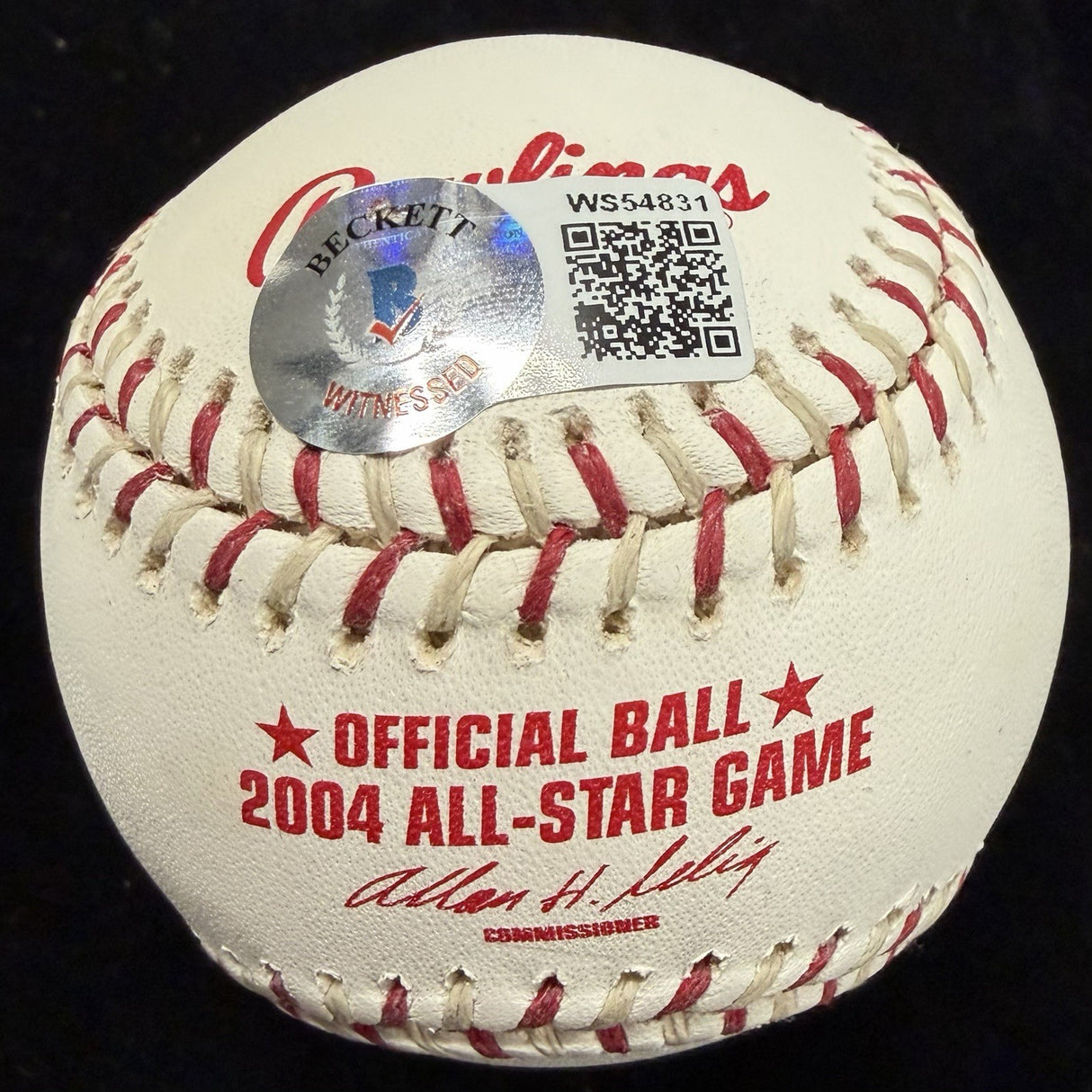 Albert Pujols Signed 2004 All Star Game Logo Baseball Beckett Witness Holo Only