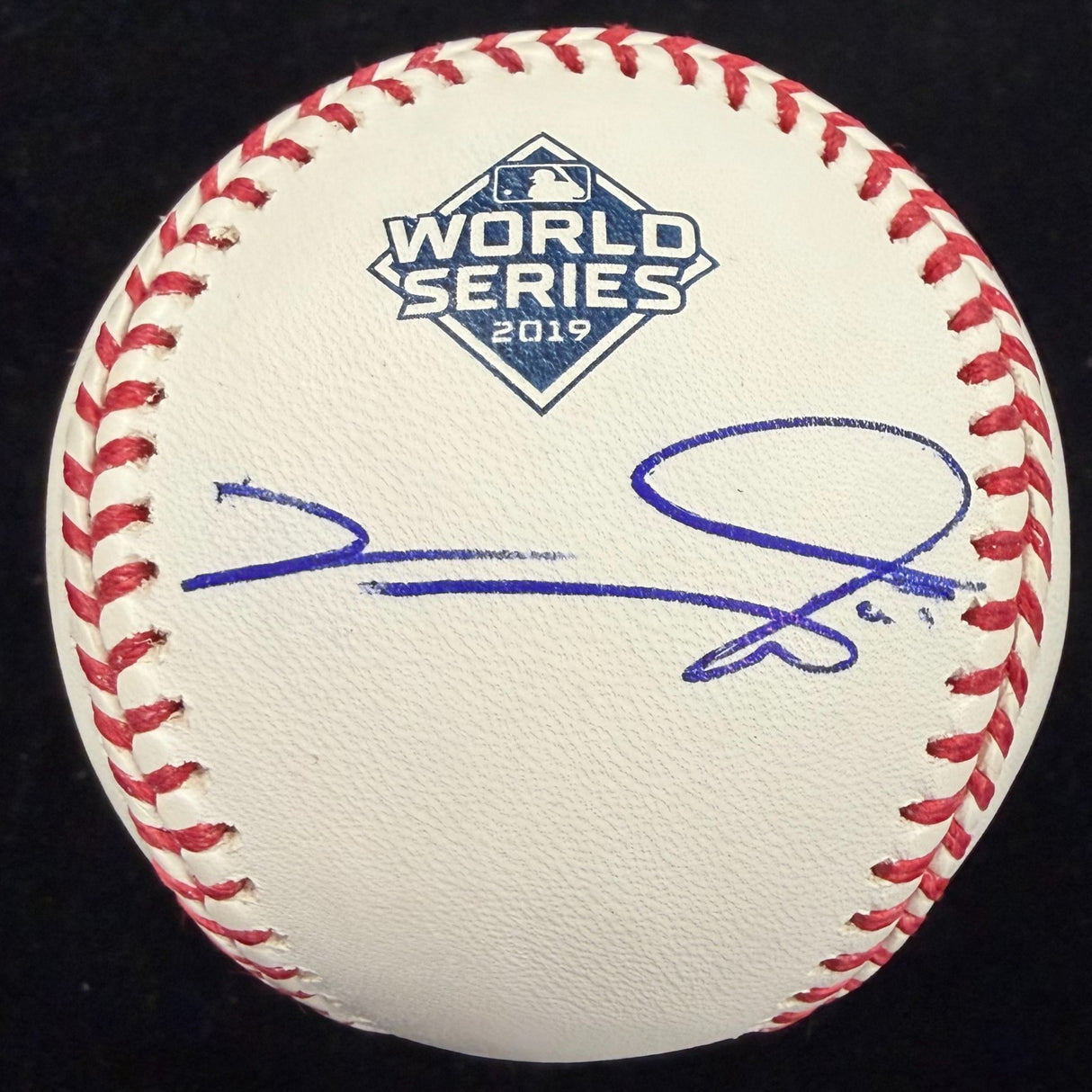 Victor Robles Signed 2019 World Series Logo Baseball Beckett