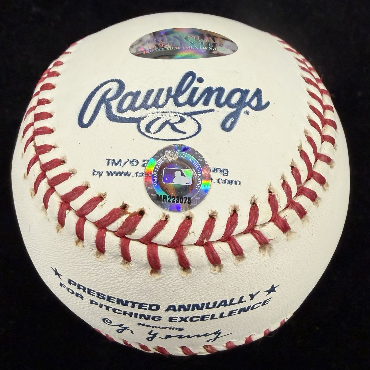 Jim Palmer 73, 75, 76 CY Signed Cy Young Logo Baseball MLB Holo