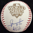 Edgar Renteria WS MVP Signed 2010 World Series Logo Baseball Beckett Witness BAS