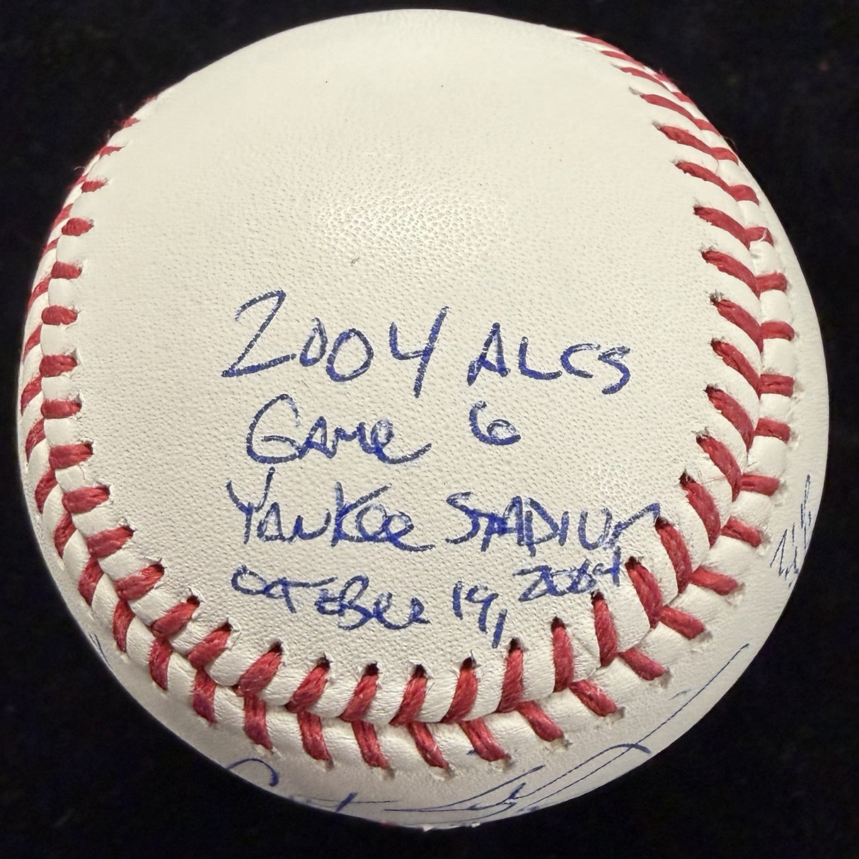 Curt Schilling The Bloody Sock Game Signed Stat Baseball JSA LOA