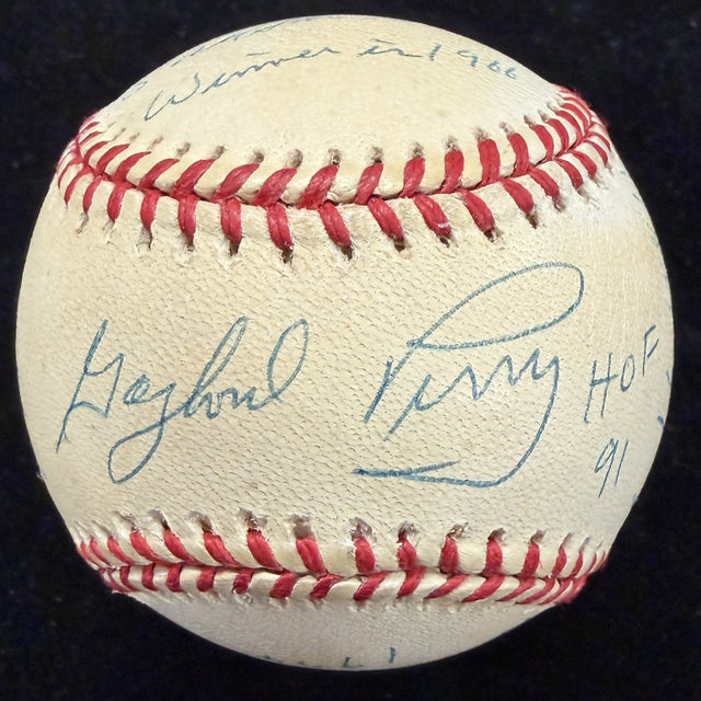 Gaylord Perry HOF 91 Signed RJ Stat Baseball 
