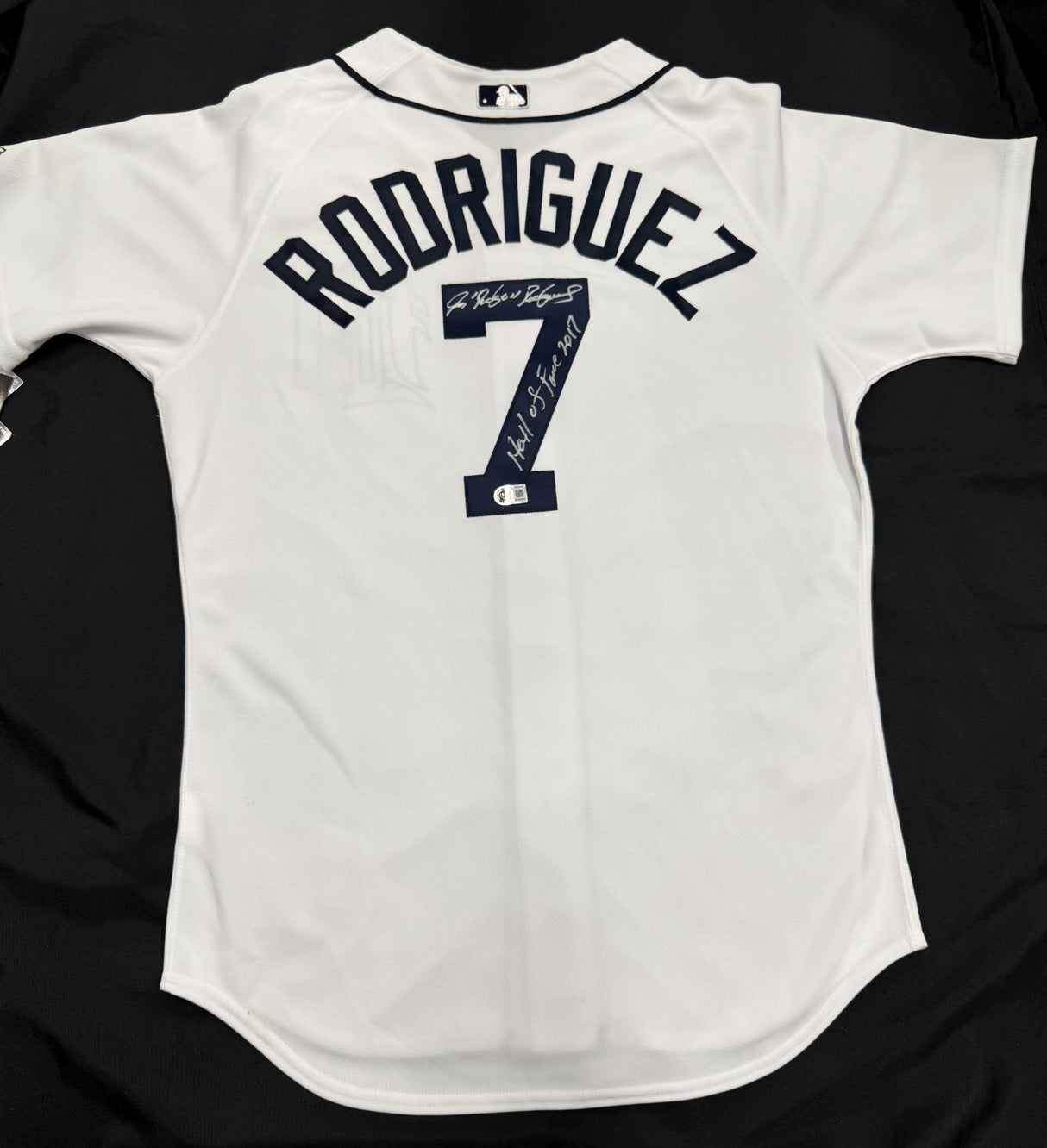 Ivan “Pudge” Rodriguez HOF 2017 Signed Authentic Majestic Tigers Jersey Beckett