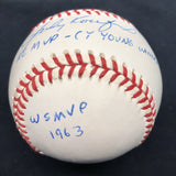 Sandy Koufax 1963 WS MVP Cy Young MVP Signed Baseball JSA LOA