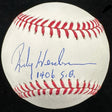 Rickey Henderson 1,406 SB Signed Baseball Steiner Sports Hologram 