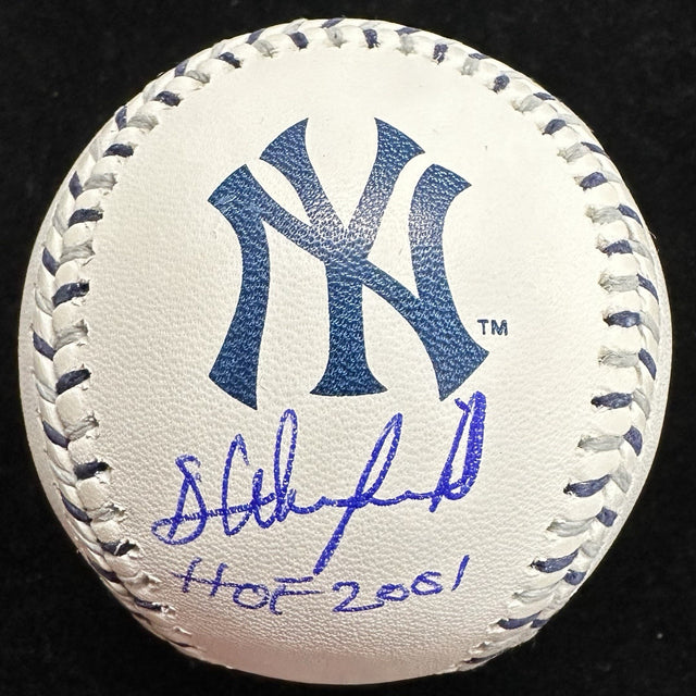 Dave Winfield HOF 2001 Signed Yankees Team Stitched Logo Baseball JSA