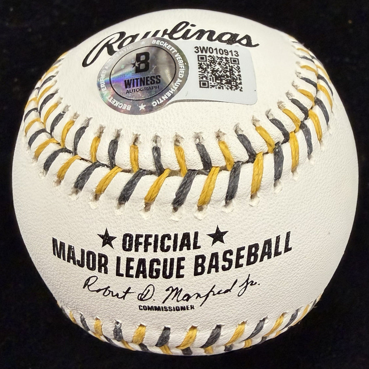 Dave Winfield Signed Padres Team Stitch Logo Baseball Beckett