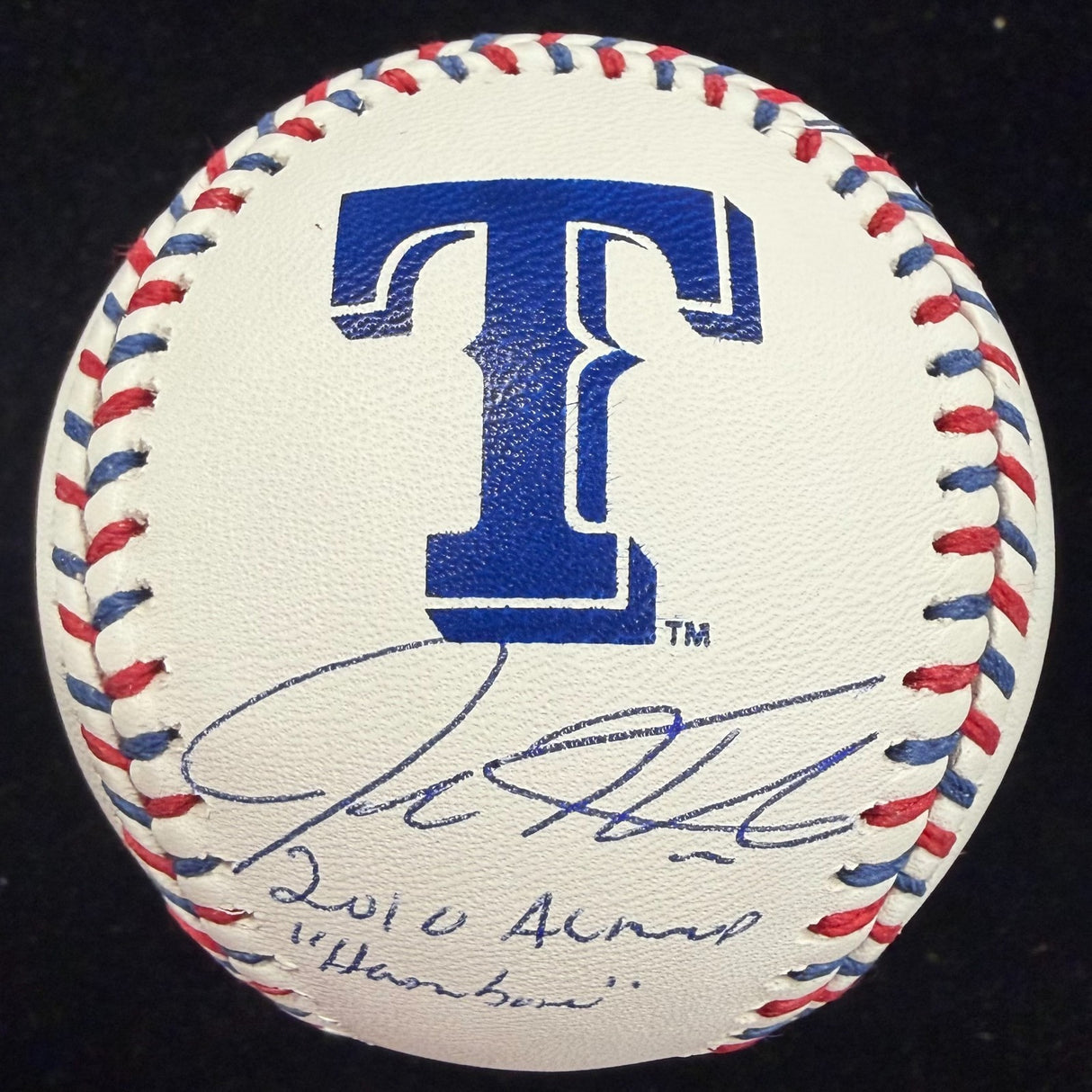 Josh Hamilton 10 AL MVP Hambone Signed Texas Rangers Team Stitch Logo Baseball