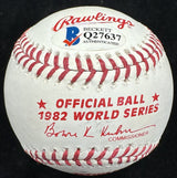 Bruce Sutter 82 WS Champs Signed 1982 World Series Logo Baseball Beckett BAS