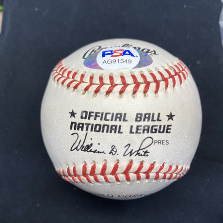 Don Drysdale 209-166 Wins Losses Signed Baseball PSA 