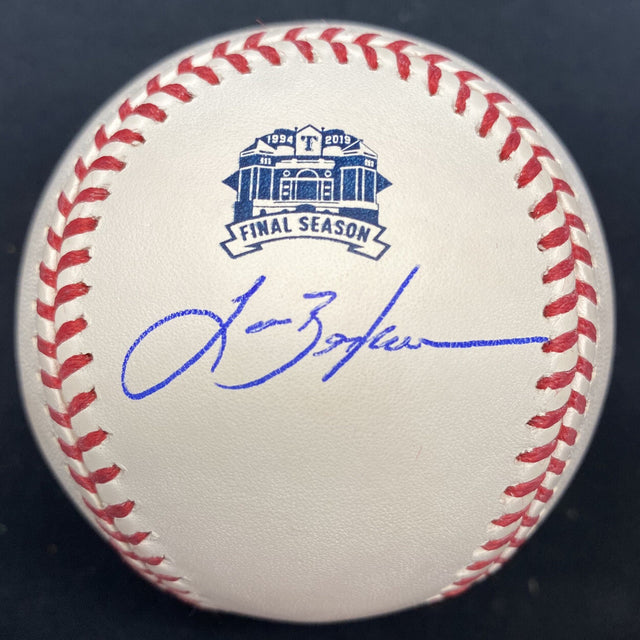Lance Berkman Signed Globe Life Park Final Season Logo Baseball Tristar 