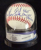 Carlton Fisk 665 Caught Stealing Signed Baseball Beckett Encapsulated BAS